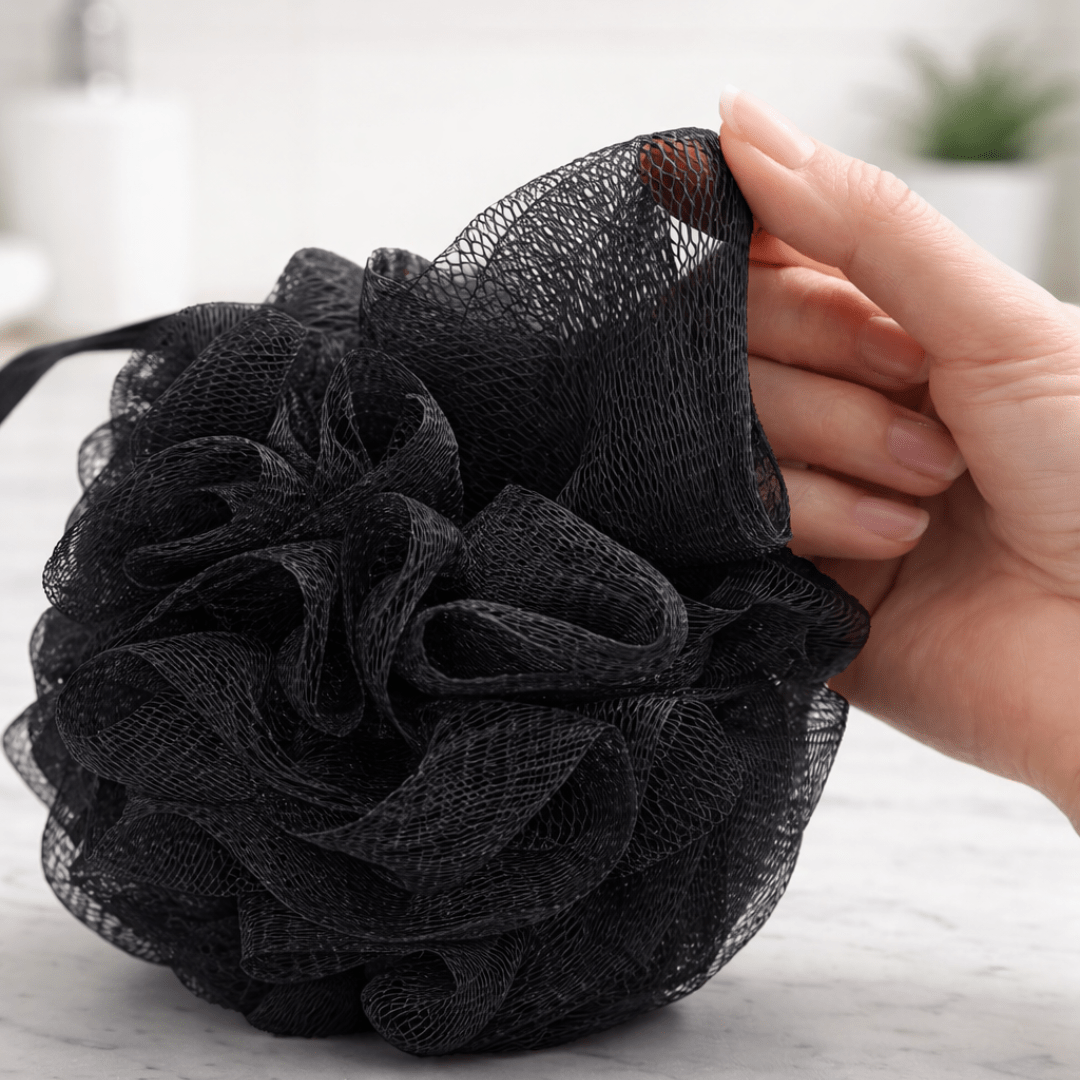 Mesh Bath Loofah | Black - StopNshop
